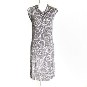 Merona Cowl Neck Brown Floral Leaves A line.